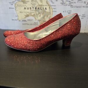 Red glitter shoes